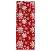 White Snowflakes Seamless Muster Geschenktüte Für Weinflaschen (Vorderseite)