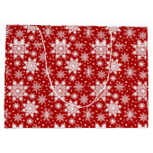 White Snowflakes Seamless Muster Große Geschenktüte (Rückseite)