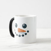 White Snowman Features Carrot Morphing Mug Verwandlungstasse (Vorderseite Links)