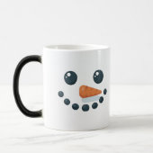 White Snowman Features Carrot Morphing Mug Verwandlungstasse (Links)