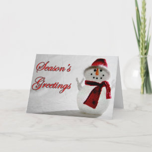 White Snowman Frohe Festtage Card Feiertagskarte