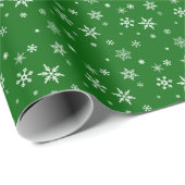 White Snows on Emerald Green Modern Christmas Gift Geschenkpapier (Rolleneckpunkt)