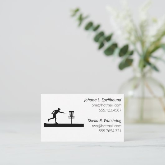 White Social calling card-Disc Golf Visitenkarte (Stehend Vorderseite)