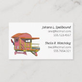 White Social calling card-Pink Lifeguard Tower Visitenkarte (Vorderseite)