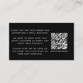 White Social Media Icons QR Code Vielen Dank Begleitkarte (Rückseite)