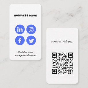 White - Social Media QR Code Business Card Visitenkarte