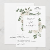 White Soft Floral Wedding Einladung (Vorne/Hinten)