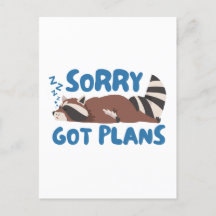 White Sorry Got Pläne Funny Raccoon