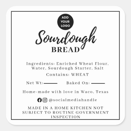 White Sourdough Ingredient Cottage Law Sticker (Vorderseite)