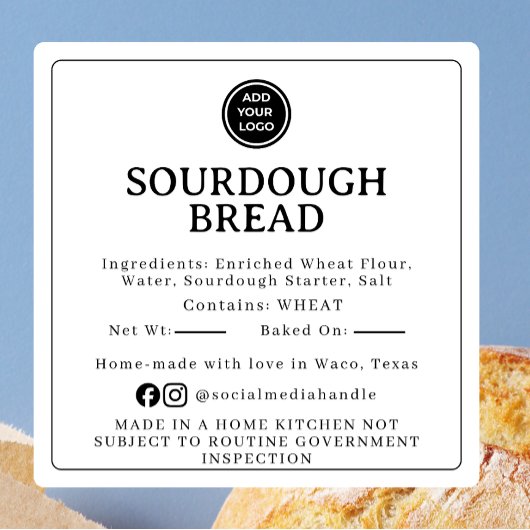 White Sourdough Ingredient Cottage Law Sticker