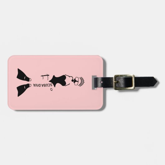 White Space Scuba Diva Gepäckanhänger (Vorderseite horizontal)