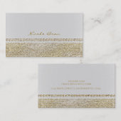 White & Sparking Gold Glam Bling Chic Elegante Visitenkarte (Vorne/Hinten)
