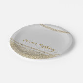 White & Sparking Gold Glam Chic Elegantes Party Pappteller (Schrägansicht)
