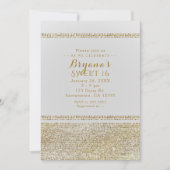 White & Sparking Gold Glam Chic Party Einladungen (Vorderseite)