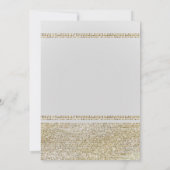White & Sparking Gold Glam Chic Party Einladungen (Rückseite)