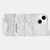 White Sparkle Glitzer Case-Mate iPhone Hülle (Rückseite (Horizontal))