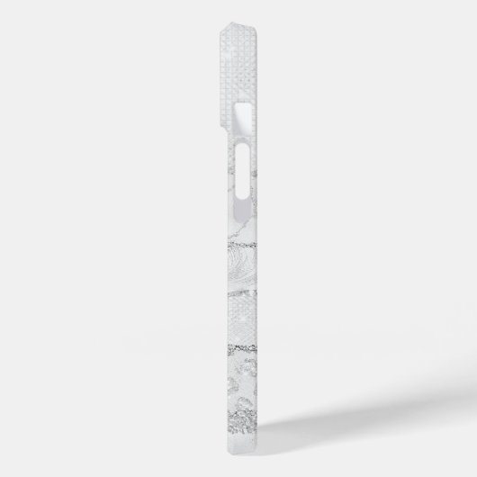 White Sparkle Glitzer Case-Mate iPhone Hülle (Rückseite / Links)