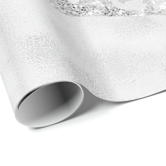 White Sparkle Glitzer Geschenkpapier (Rolleneckpunkt)