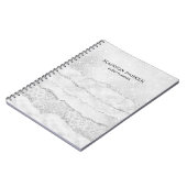 White Sparkle Glitzer Notebook Notizblock (Linke Seite)