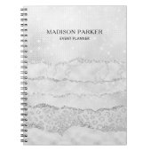 White Sparkle Glitzer Notebook Notizblock (Vorderseite)