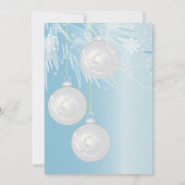 White Sparkle Weihnachtsbälle Einladung (Rückseite)