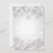 White Sparkle Winter Wonderland Babydusche Einladung (Rückseite)