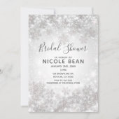 White Sparkle Winter Wonderland Brautparty Einladung (Vorderseite)