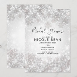 White Sparkle Winter Wonderland Brautparty Einladung