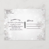 White Sparkle Winter Wonderland Save the Date Ankündigungspostkarte (Rückseite)