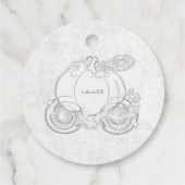 White Sparkling Cinderella Carriage Wedding-Gesche Geschenkanhänger (Rückseite)