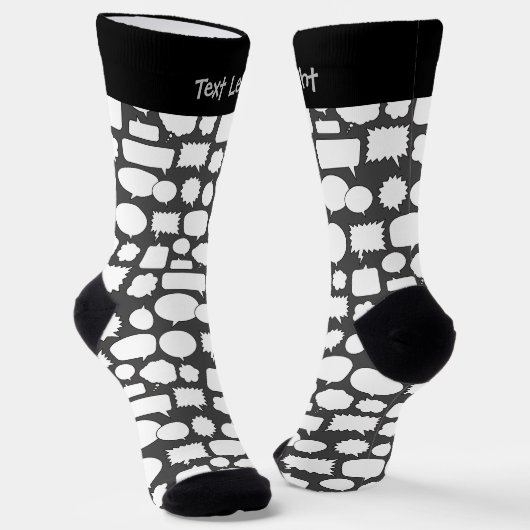 White Speech Bubbles Mustersocken Socken (Gewinkelt)