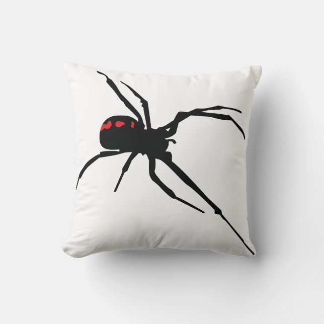 WHITE SPIDER FRONT/BLACK WEB BACK PILLOW KISSEN (Vorderseite)