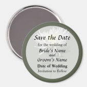 White Spider Mum Save the Date Magnet (Vorderseite/Rückseite)