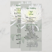 White Spider Mum Wedding Programm (Vorne/Hinten)