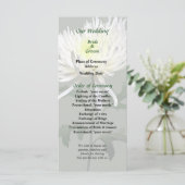 White Spider Mum Wedding Programm (Stehend Vorderseite)