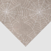 White Spider Webs auf Tan Decoupage Seidenpapier (Detail)