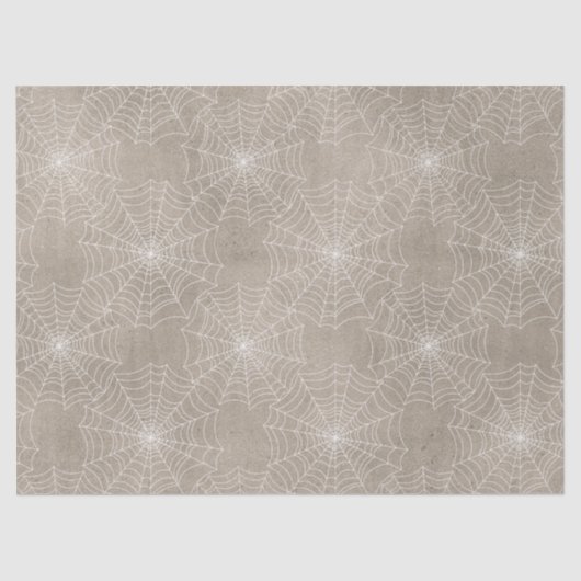 White Spider Webs auf Tan Decoupage Seidenpapier (Vorderseite)