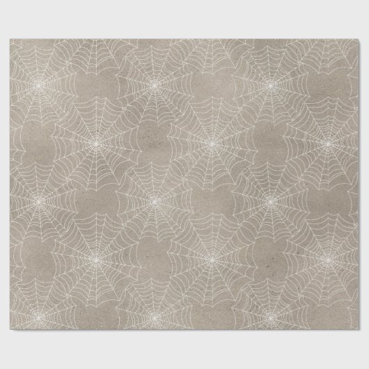 White Spider Webs auf Tan Geschenkpapier (Flach)