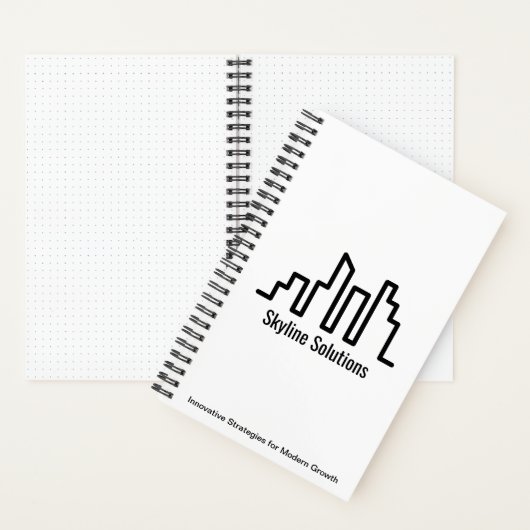 White Spiral Notebook mit Minimalistischem Design Notizblock (Innen)