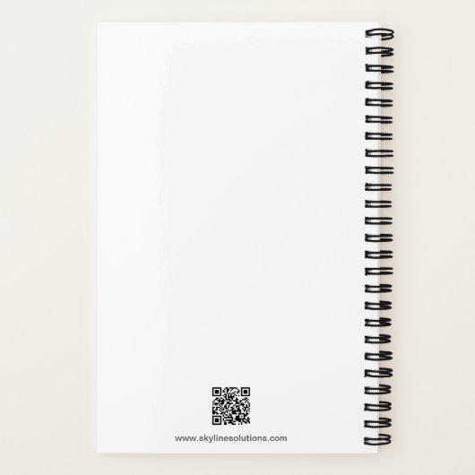 White Spiral Notebook mit Minimalistischem Design Notizblock (Rückseite)