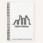 White Spiral Notebook mit Minimalistischem Design Notizblock (Vorderseite)