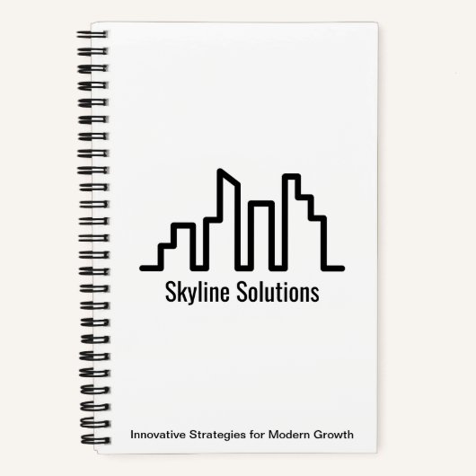 White Spiral Notebook mit Minimalistischem Design Notizblock (Vorderseite)