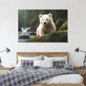 White Spirit Bear Cub Wildlife Leinwanddruck (Insitu (Schlafzimmer))