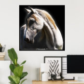 White Spirit Stallion Equine Art Poster (Heimbüro)