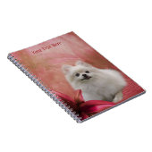 White Spitz Fantasy Dog Kunstbuch Notizblock (Rechte Seite)