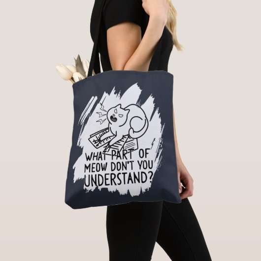 White Splash Funny Cat Zitat Tasche (Von Nahem)