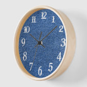 White Splash Zahlen Deep Blue Denim Uhr (Winkel)