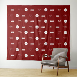 White Sponsor-Logos Medienwand Red Wandteppich