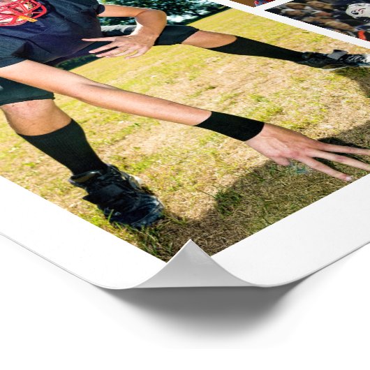 White Sports Senior Graduation 18 Photo Collage Poster (Ecke)