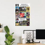 White Sports Senior Graduation 18 Photo Collage Poster (Heimbüro)